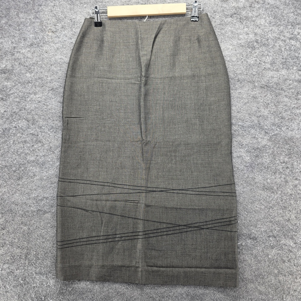 Anne Klein 2 Skirt Womens 6 Brown Midi Pencil Career Lined Wool Blend Cigar